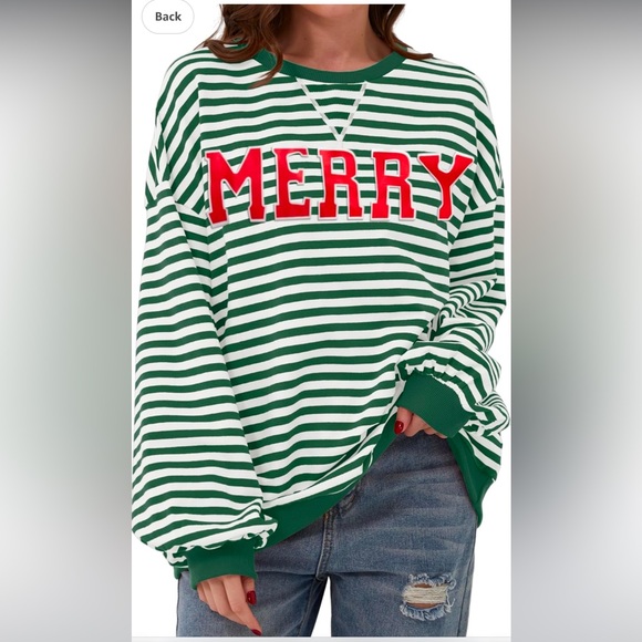 Oversized Striped Color Block Long Sleeve - Picture 2 of 2